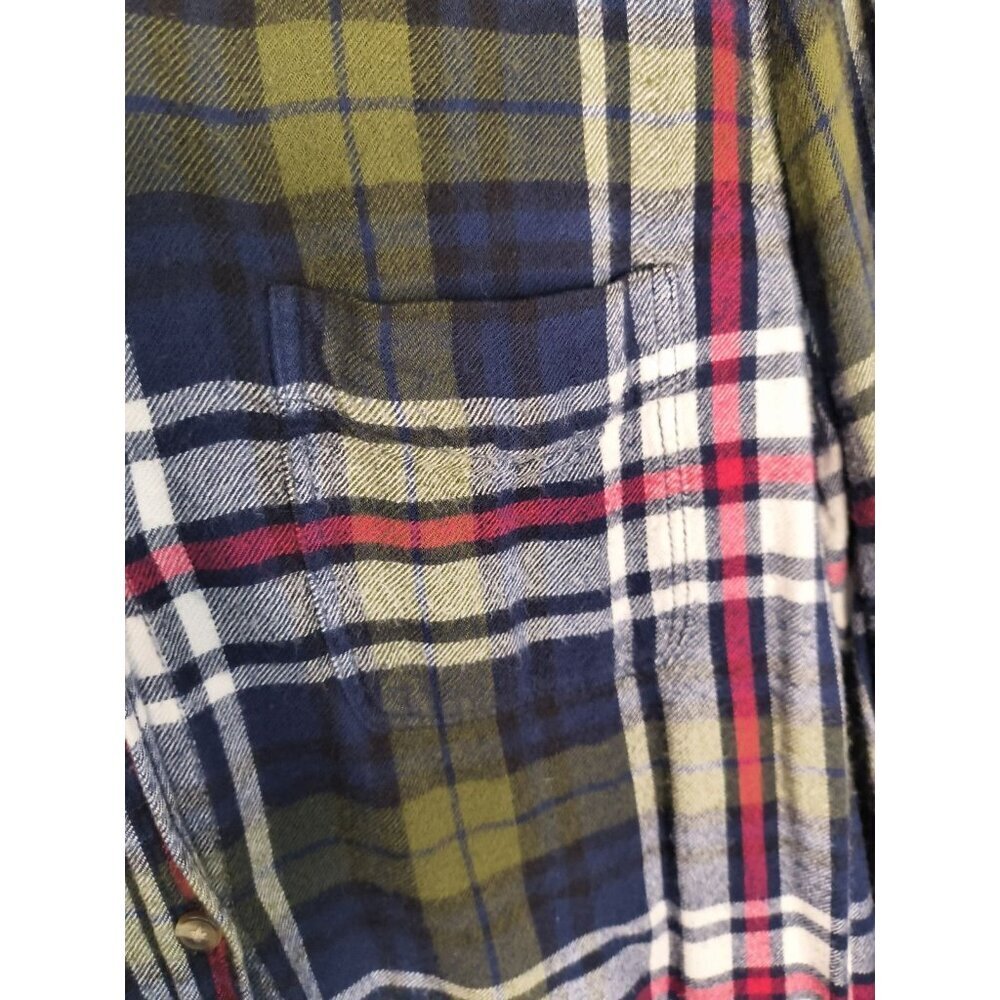 American Eagle Shirt Womens Large Green Plaid Button Up Long Sleeve Flannel SOFT - Picture 3 of 13